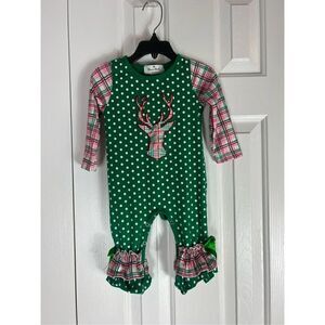 Marie Nicole Girls Christmas Romper Size 6/12m